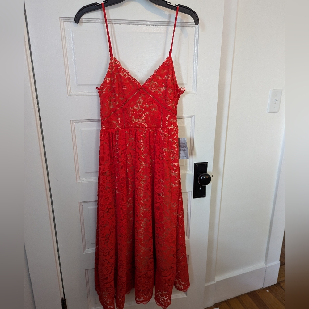 Women's Nordstrom Rack red lace dress